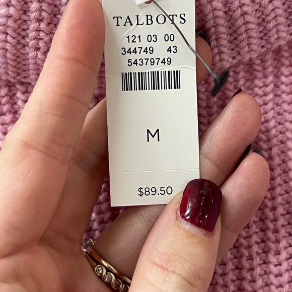 Talbots 100% Cotton- Soft Pink Turtleneck Sweater - Picture 3 of 3
